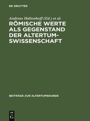 cover image of Römische Werte als Gegenstand der Altertumswissenschaft